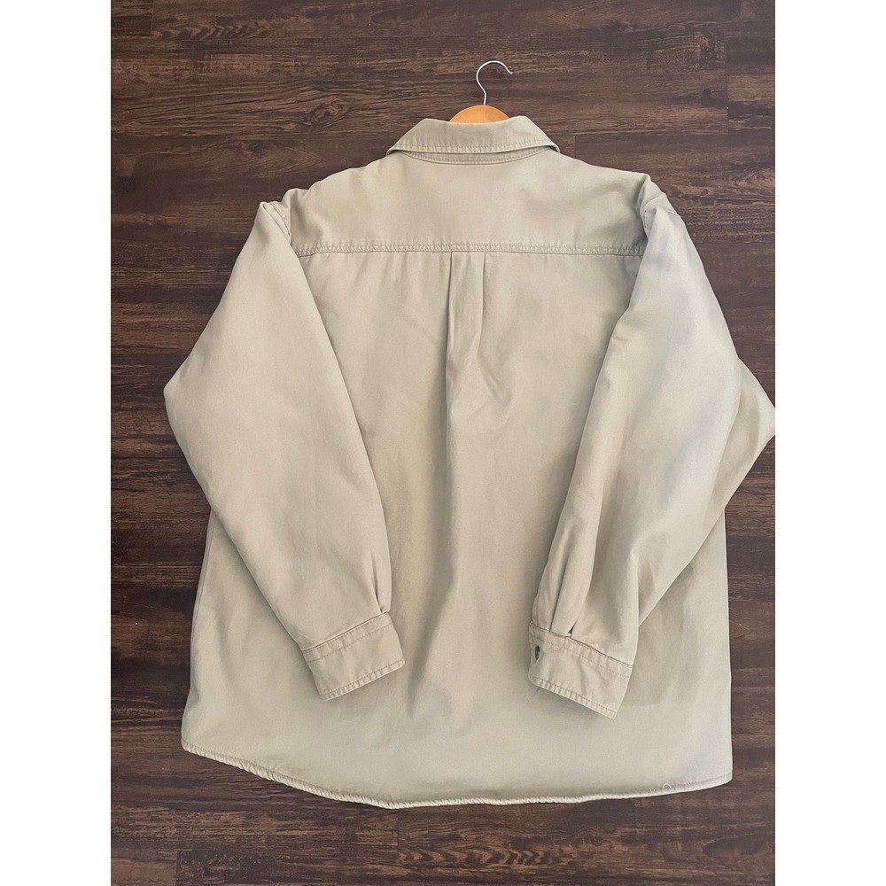 Levi Strauss & Co Mens Canvas Shacket Jacket Tan Utility Chore Fleece Lined XL - Picture 3 of 6